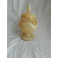 Egyptian Alabaster Stone Multi-Purpose Large Jar With Cover 6" #60  Unique!!!   371165573638